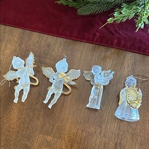 VINTAGE ANGEL CHRISTMAS ORNAMENTS SET OF 4